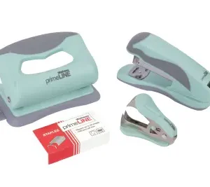 Primeline Stapler & Punch Set - Pastel Green
